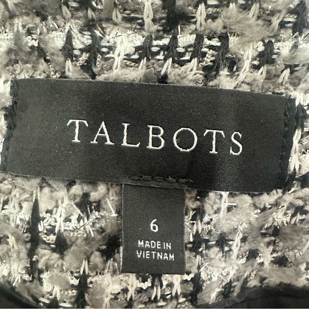 Talbots‎ size 6 silver/black blazer - Picture 2 of 4